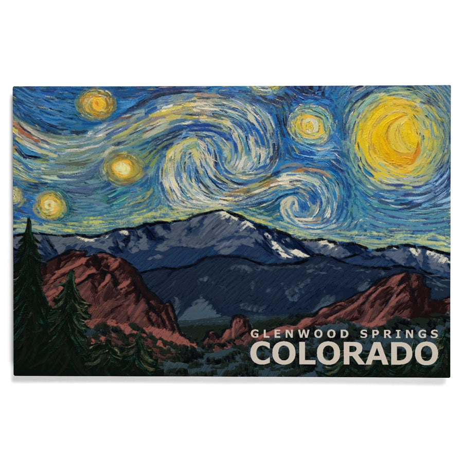Glenwood Springs, Colorado, Starry Night, Lantern Press Artwork, Wood Signs and Postcards Wood Lantern Press 