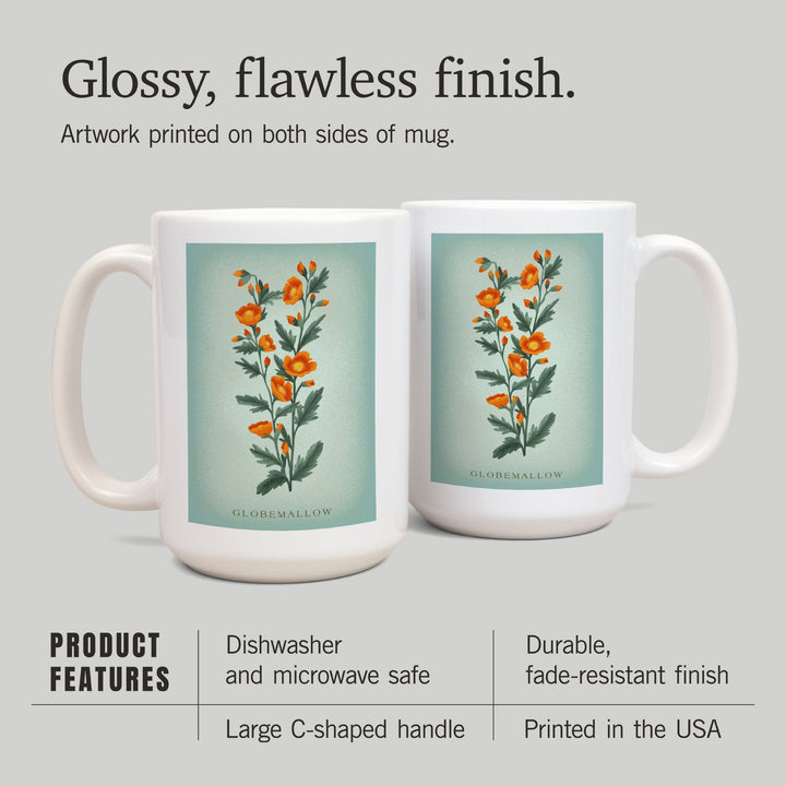 Globemallow, Vintage Flora, Lantern Press Artwork, Ceramic Mug Mugs Lantern Press 