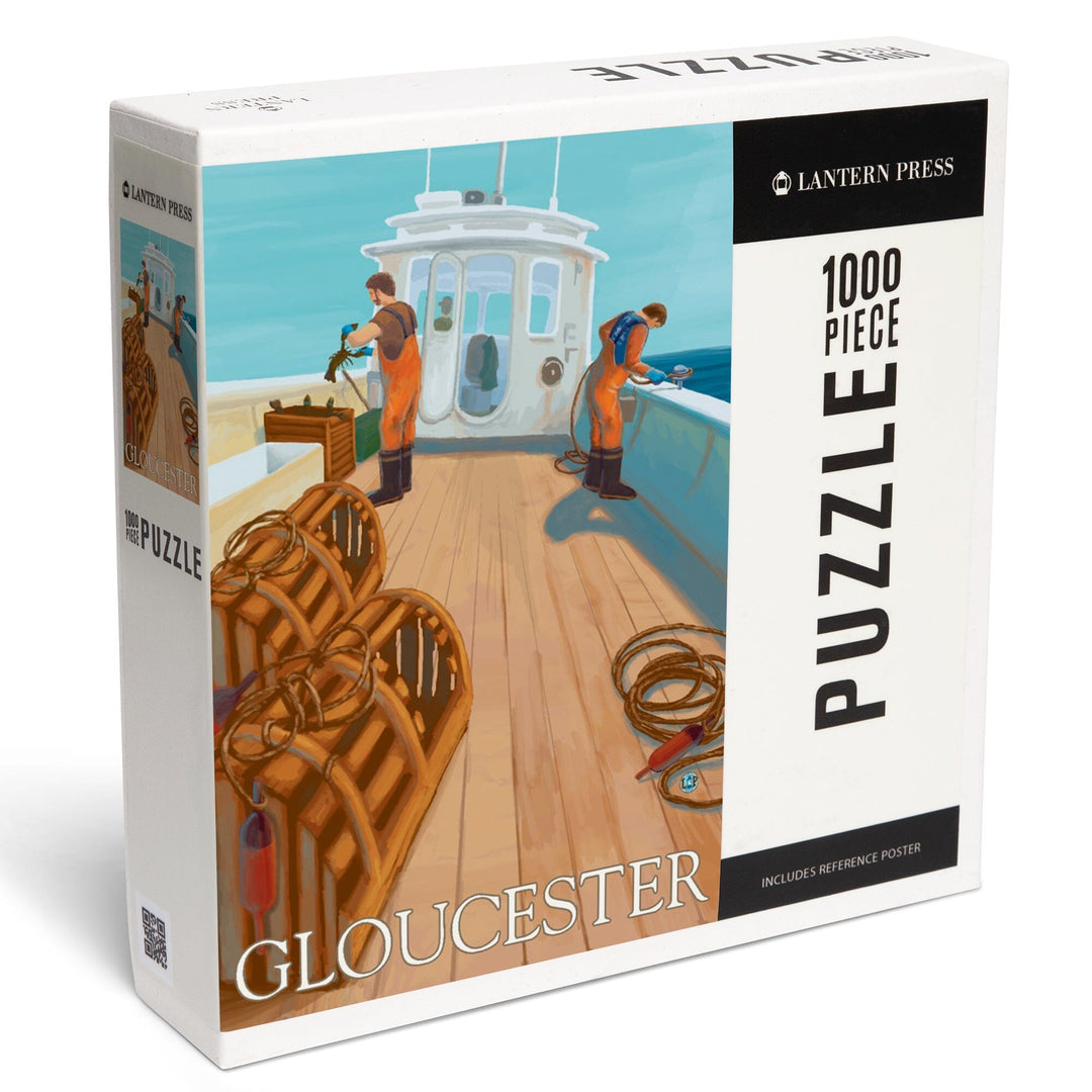 Gloucester, MA, Lobster Fishing, 1000 piece jigsaw puzzle – Lantern Press
