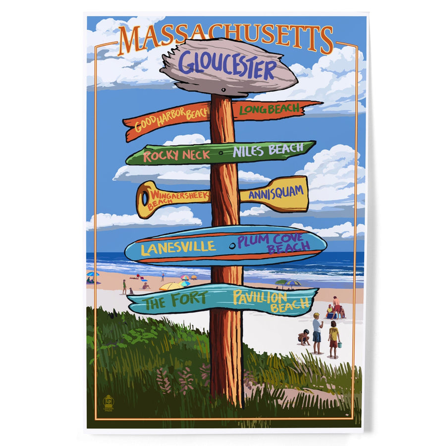 Gloucester, Massachusetts, Sign Destinations, Art & Giclee Prints Art Lantern Press 