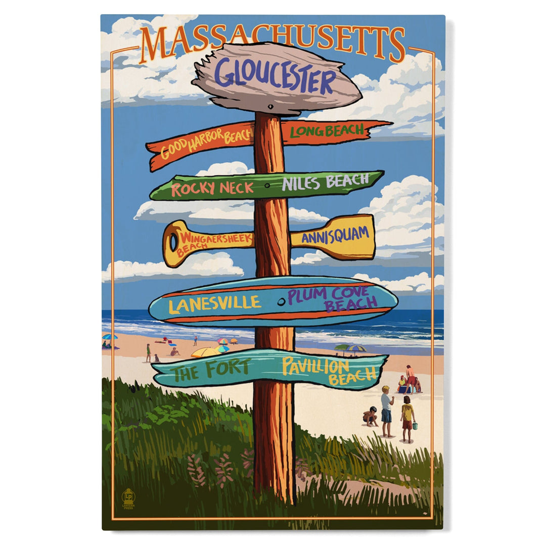 Gloucester, Massachusetts, Sign Destinations, Lantern Press Poster, Wood Signs and Postcards Wood Lantern Press 