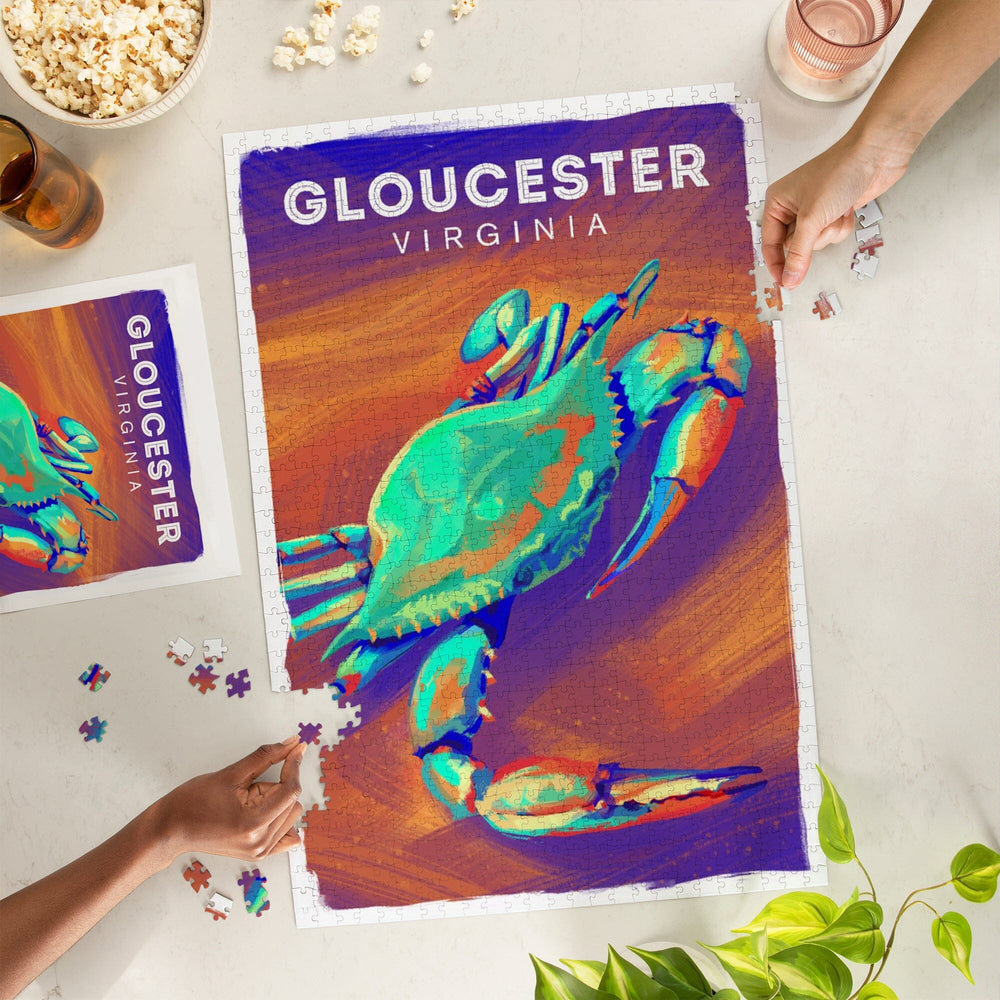 Gloucester, Virginia, Vivid Series, Blue Crab, Jigsaw Puzzle Puzzle Lantern Press 