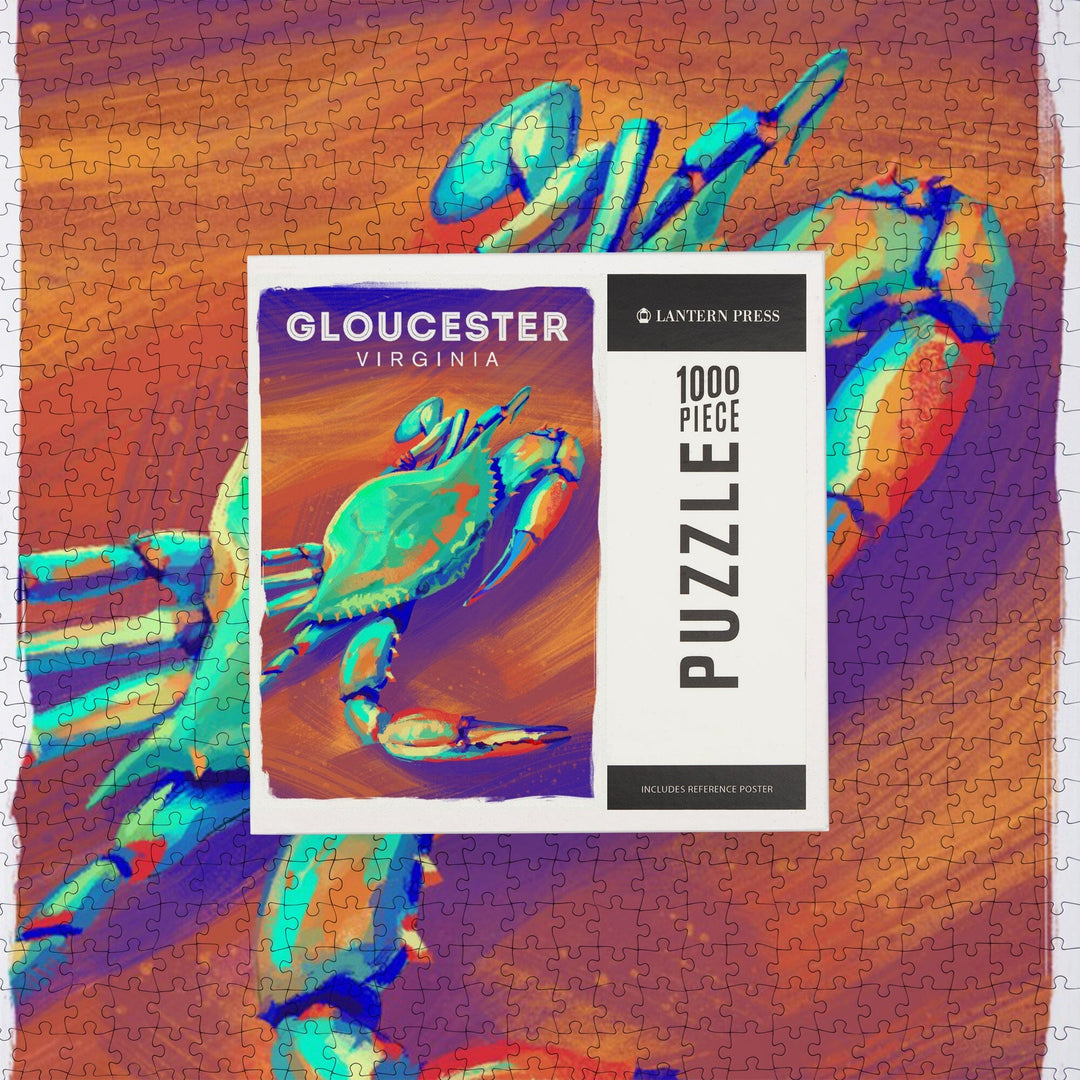 Gloucester, Virginia, Vivid Series, Blue Crab, Jigsaw Puzzle Puzzle Lantern Press 