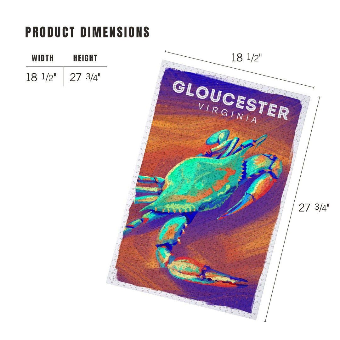 Gloucester, Virginia, Vivid Series, Blue Crab, Jigsaw Puzzle Puzzle Lantern Press 