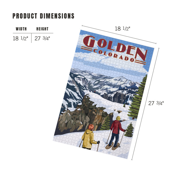 Golden, Colorado, Snowshoer Scene, Jigsaw Puzzle Puzzle Lantern Press 