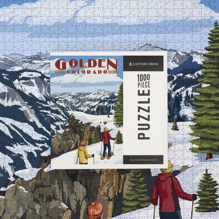 Golden, Colorado, Snowshoer Scene, Jigsaw Puzzle Puzzle Lantern Press 