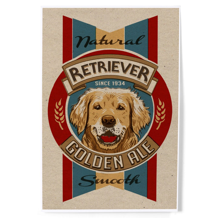 Golden Retriever Ale, Retro Beer Ad, Art & Giclee Prints Art Lantern Press 