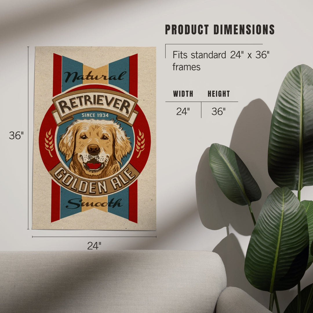 Golden Retriever Ale, Retro Beer Ad, Art & Giclee Prints Art Lantern Press 