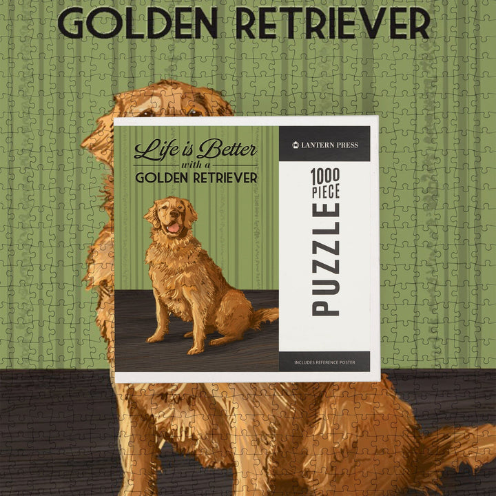 Golden Retriever, Life is Better, Jigsaw Puzzle Puzzle Lantern Press 
