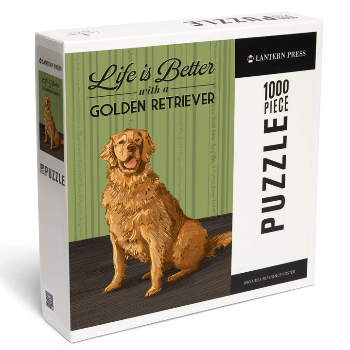 Golden Retriever, Life is Better, Jigsaw Puzzle Puzzle Lantern Press 