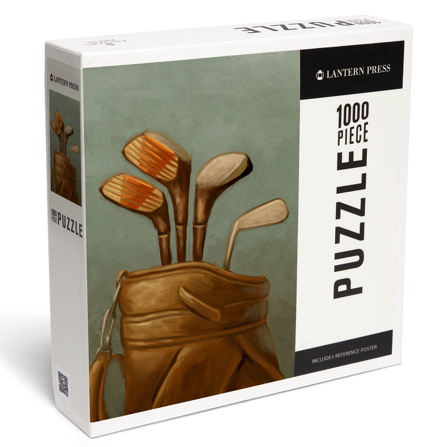 Golf Clubs, Oil Painting, Jigsaw Puzzle Puzzle Lantern Press 