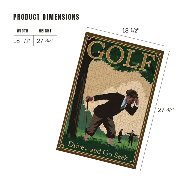 Golf, Drive and Go Seek, Jigsaw Puzzle Puzzle Lantern Press 