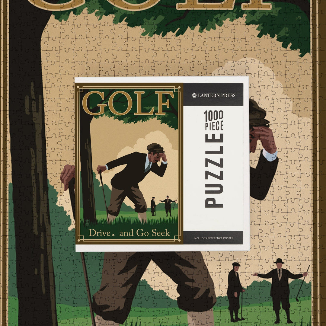 Golf, Drive and Go Seek, Jigsaw Puzzle Puzzle Lantern Press 