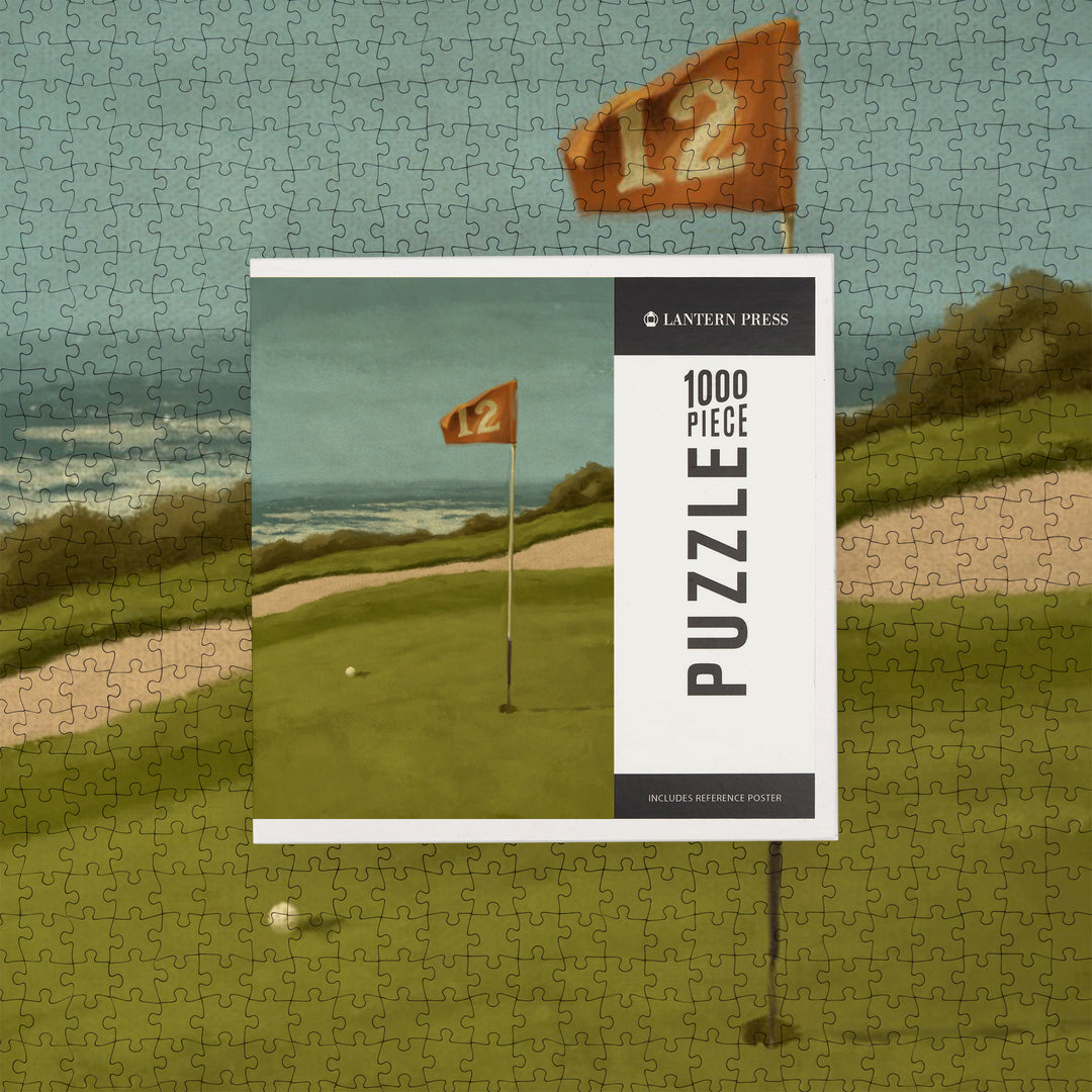 Golf Green, Oil Painting, Jigsaw Puzzle Puzzle Lantern Press 