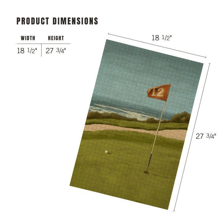 Golf Green, Oil Painting, Jigsaw Puzzle Puzzle Lantern Press 