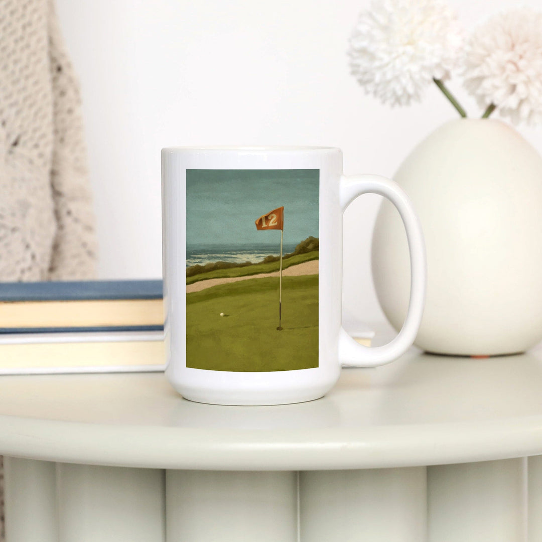 Golf Green, Oil Painting, Lantern Press Artwork, Ceramic Mug - Lantern Press