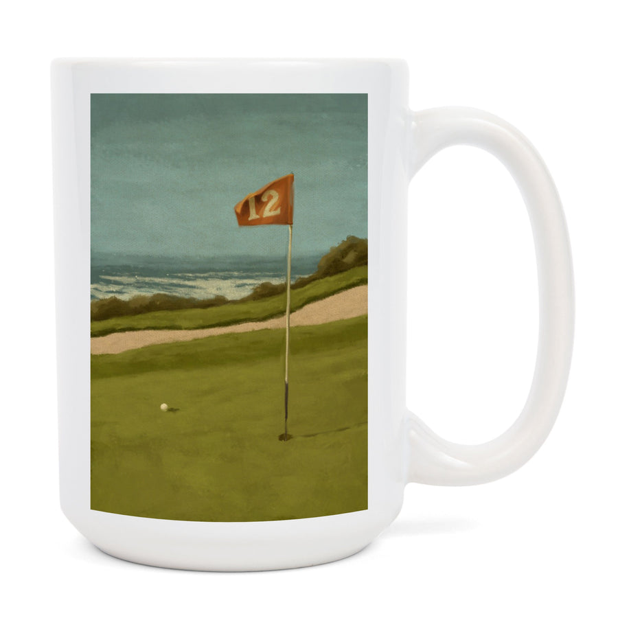 Golf Green, Oil Painting, Lantern Press Artwork, Ceramic Mug Mugs Lantern Press 