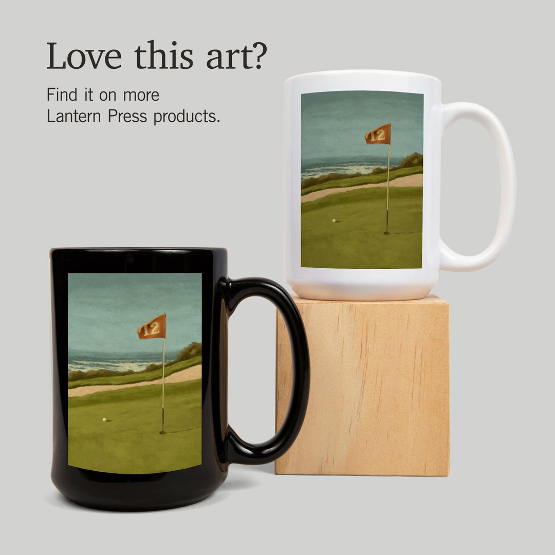 Golf Green, Oil Painting, Lantern Press Artwork, Ceramic Mug - Lantern Press