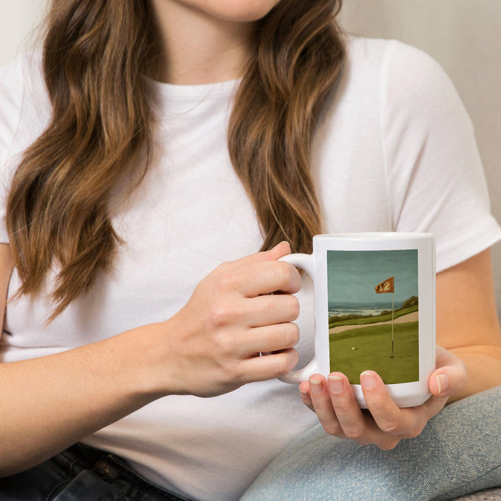 Golf Green, Oil Painting, Lantern Press Artwork, Ceramic Mug - Lantern Press