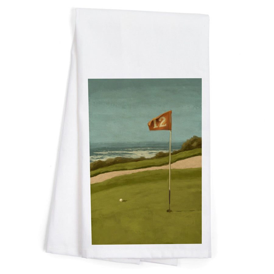 Golf Green, Oil Painting, Organic Cotton Kitchen Tea Towels Kitchen Lantern Press 
