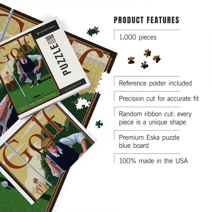 Golf, Much Ado about Putting, Jigsaw Puzzle Puzzle Lantern Press 