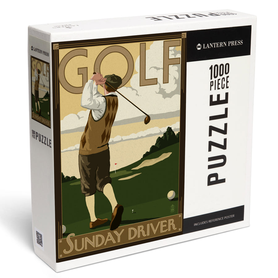 Golf, Sunday Driver, Jigsaw Puzzle Puzzle Lantern Press 