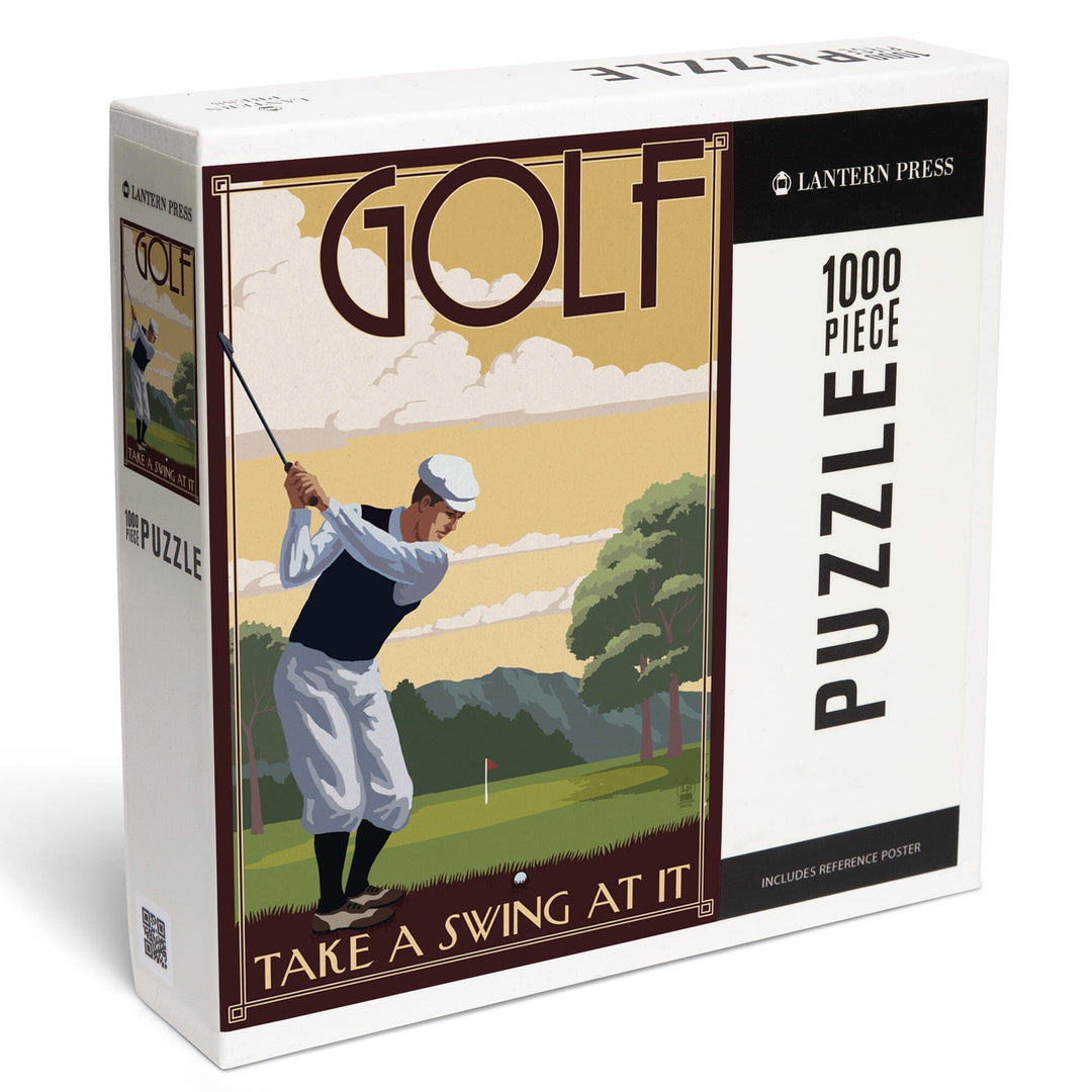 Golf, Take a Swing at It, Jigsaw Puzzle Puzzle Lantern Press 