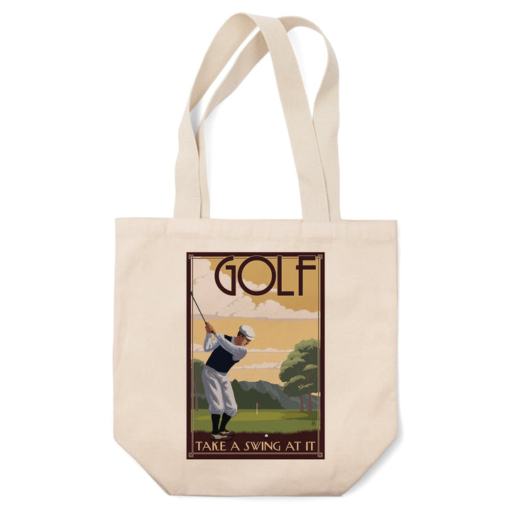Golf, Take a Swing at It, Lantern Press Artwork, Tote Bag Totes Lantern Press 