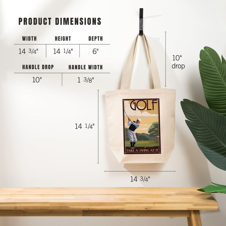 Golf, Take a Swing at It, Tote Bag Totes Lantern Press 
