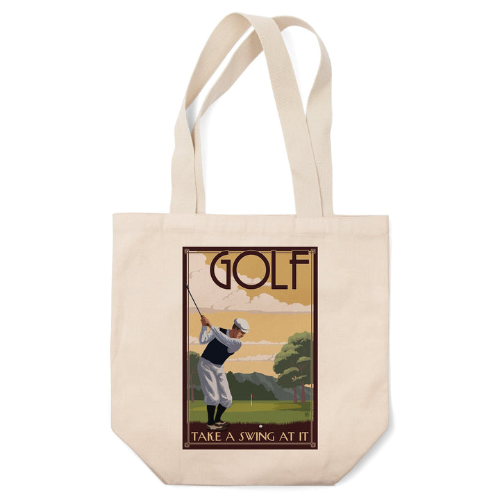 Golf, Take a Swing at It, Tote Bag Totes Lantern Press 