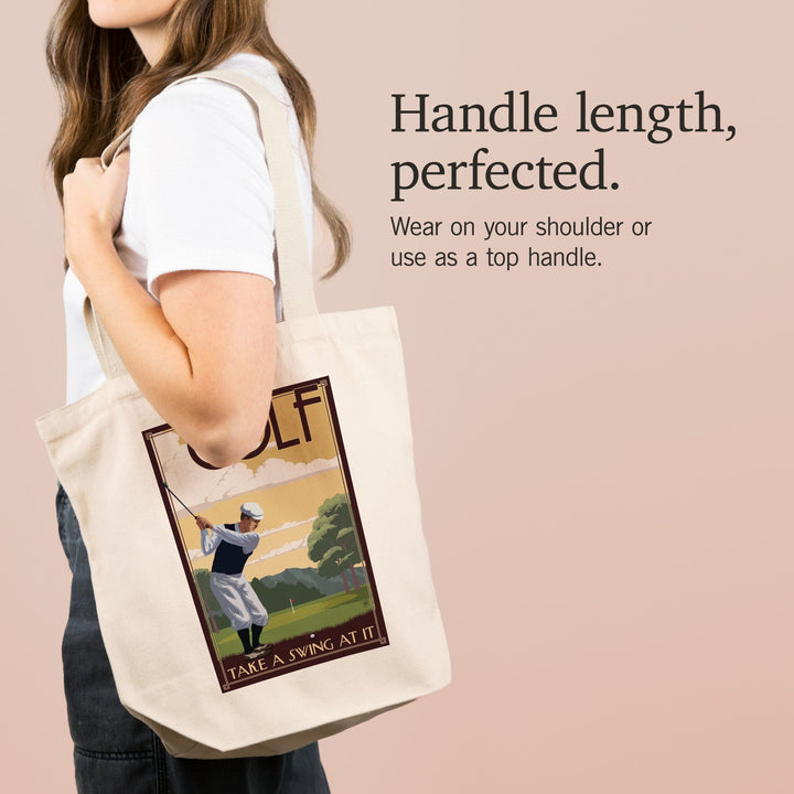 Golf, Take a Swing at It, Tote Bag Totes Lantern Press 
