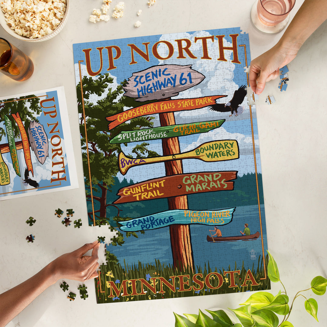 Gooseberry Falls, Minnesota, Destinations Sign, Jigsaw Puzzle Puzzle Lantern Press 
