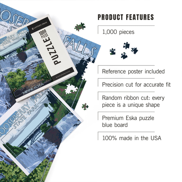 Gooseberry Falls State Park, Minnesota, Jigsaw Puzzle Puzzle Lantern Press 