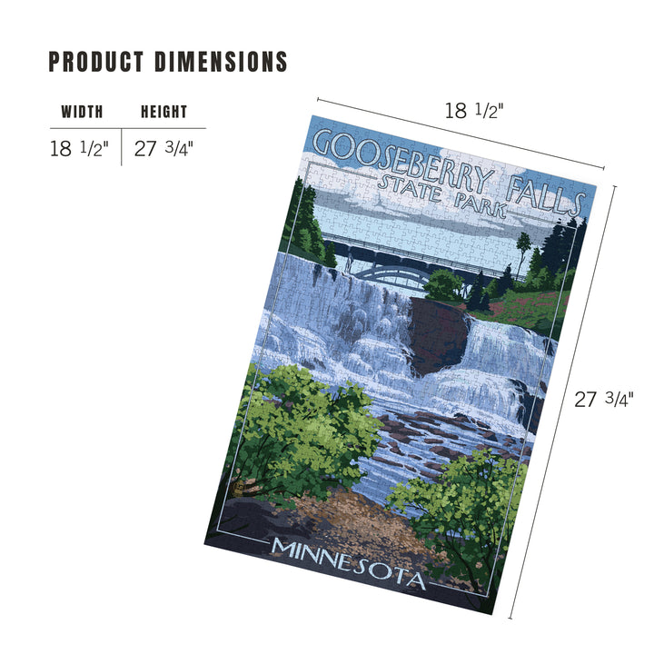 Gooseberry Falls State Park, Minnesota, Jigsaw Puzzle Puzzle Lantern Press 