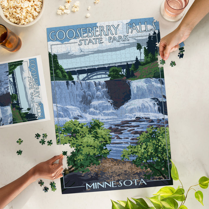 Gooseberry Falls State Park, Minnesota, Jigsaw Puzzle Puzzle Lantern Press 
