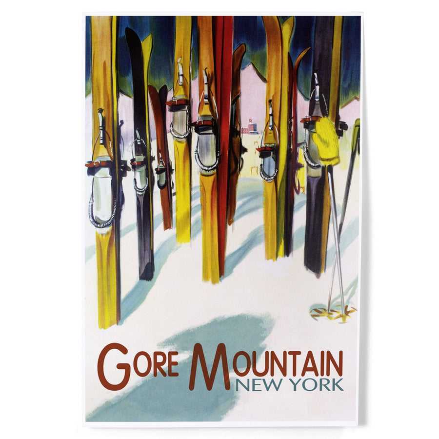 Gore Mountain, New York, Colorful Skis, Art & Giclee Prints Art Lantern Press 