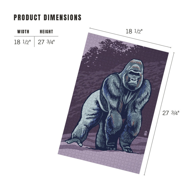 Gorilla Artwork, Jigsaw Puzzle Puzzle Lantern Press 