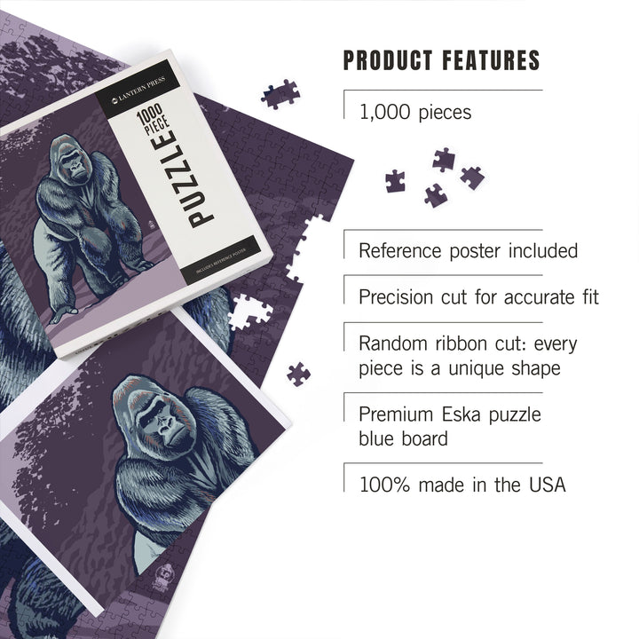 Gorilla Artwork, Jigsaw Puzzle Puzzle Lantern Press 