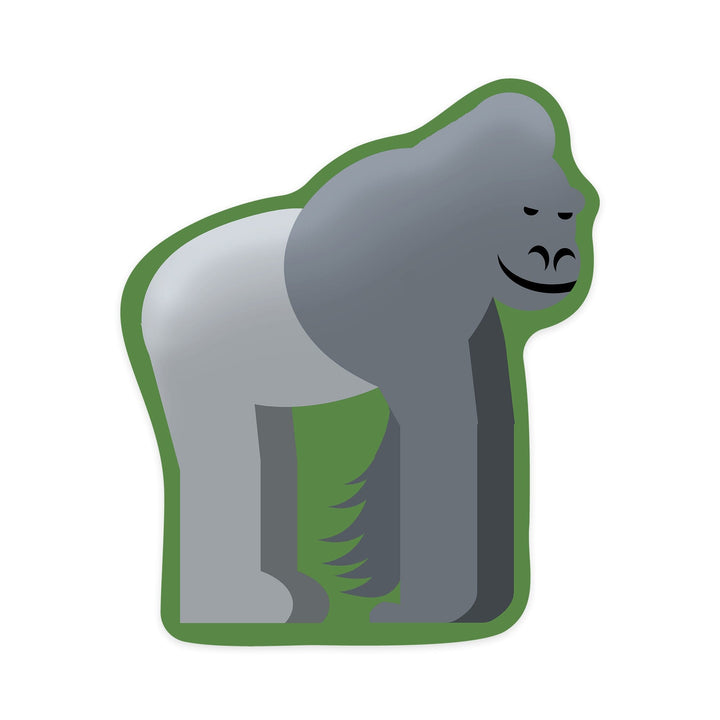Gorilla, Retro Style, Contour, Vinyl Sticker Sticker Lantern Press 
