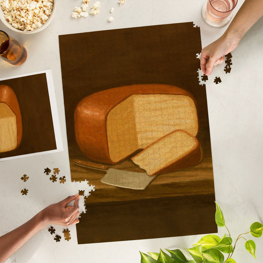 Gouda Cheese, Oil Painting, Jigsaw Puzzle Puzzle Lantern Press 