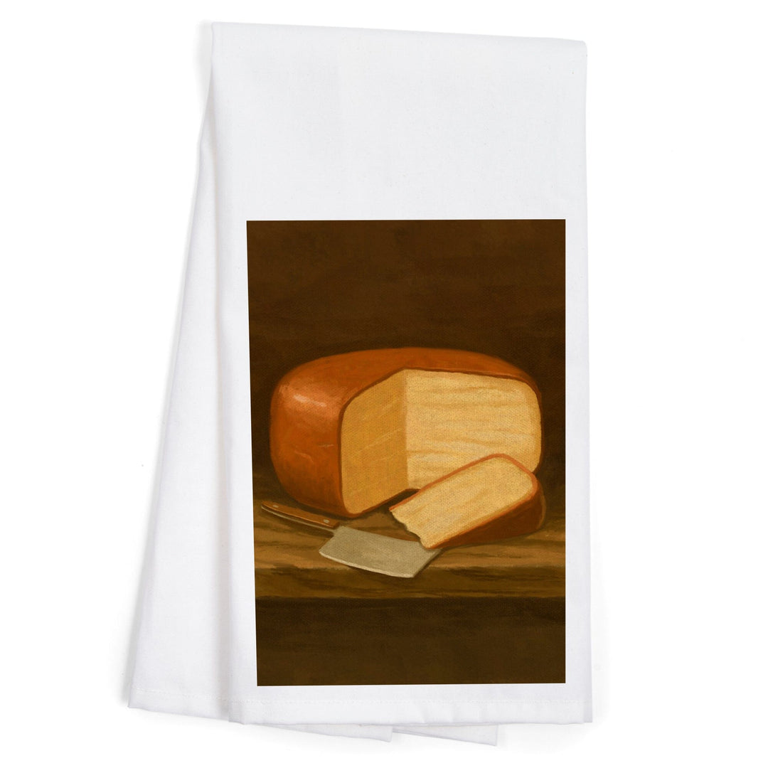 Gouda Cheese, Oil Painting, Organic Cotton Kitchen Tea Towels Kitchen Lantern Press 