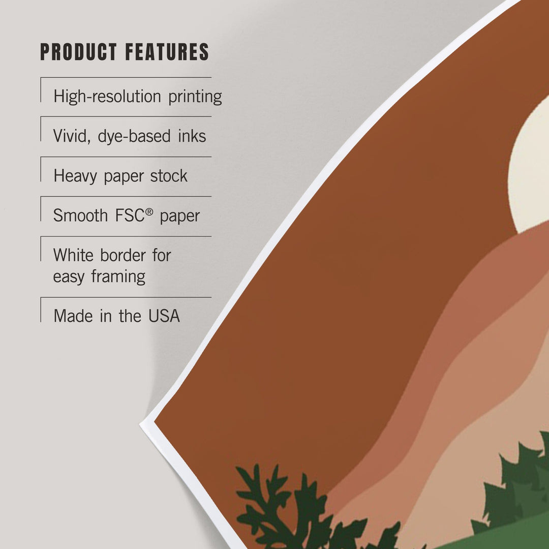 Grand Canyon National Park, Arizona, Bear the Trail, Vector Style, Art & Giclee Prints Art Lantern Press 