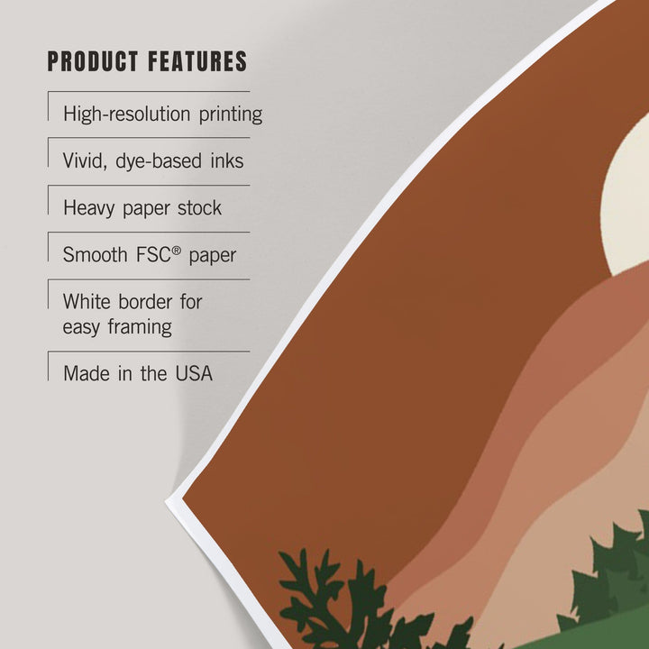Grand Canyon National Park, Arizona, Bear the Trail, Vector Style, Art & Giclee Prints Art Lantern Press 