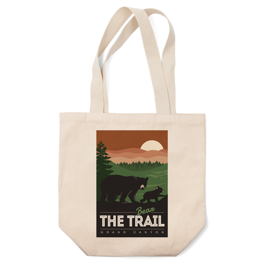 Grand Canyon National Park, Arizona, Bear the Trail, Vector Style, Tote Bag Totes Lantern Press 