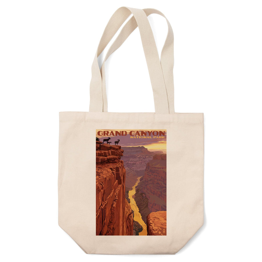 Grand Canyon National Park, Arizona, Bighorn Sheep on Point, Lantern Press Artwork, Tote Bag Totes Lantern Press 