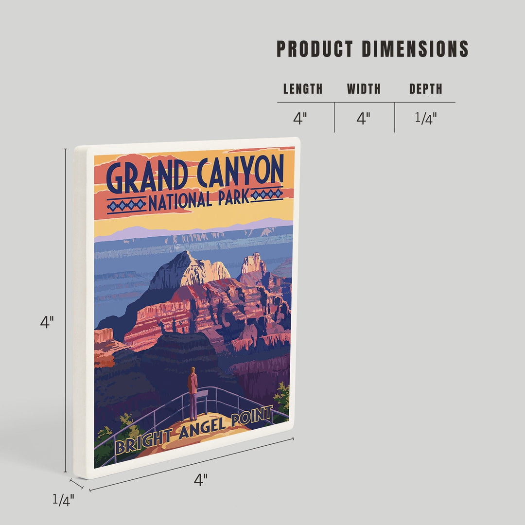 Grand Canyon National Park, Arizona, Bright Angel Point, Coasters Coasters Lantern Press 