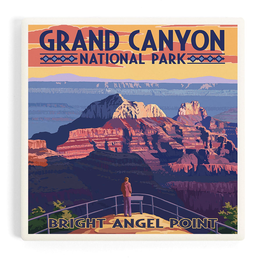 Grand Canyon National Park, Arizona, Bright Angel Point, Coasters Coasters Lantern Press 
