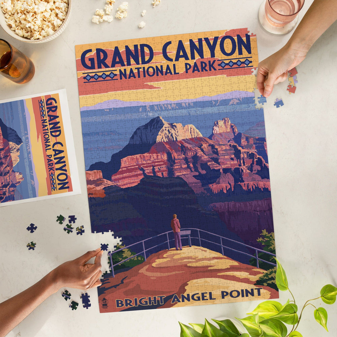 Grand Canyon National Park, Arizona, Bright Angel Point, Jigsaw Puzzle Puzzle Lantern Press 
