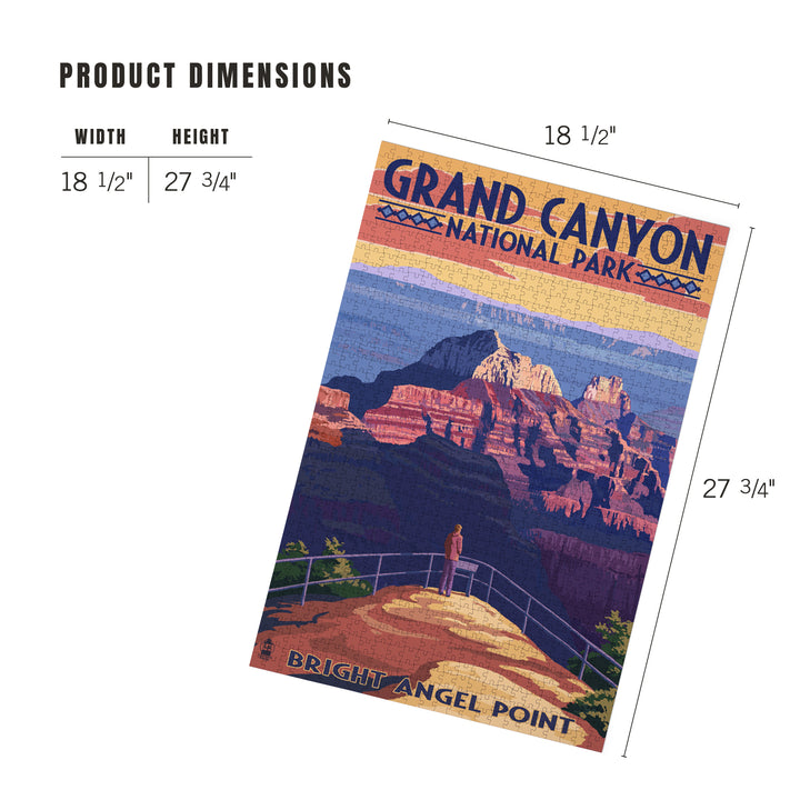 Grand Canyon National Park, Arizona, Bright Angel Point, Jigsaw Puzzle Puzzle Lantern Press 