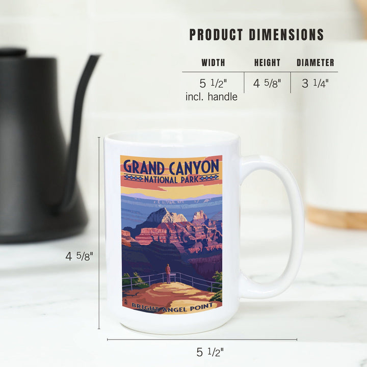 Grand Canyon National Park, Arizona, Bright Angel Point, Lantern Press Artwork, Ceramic Mug Mugs Lantern Press 